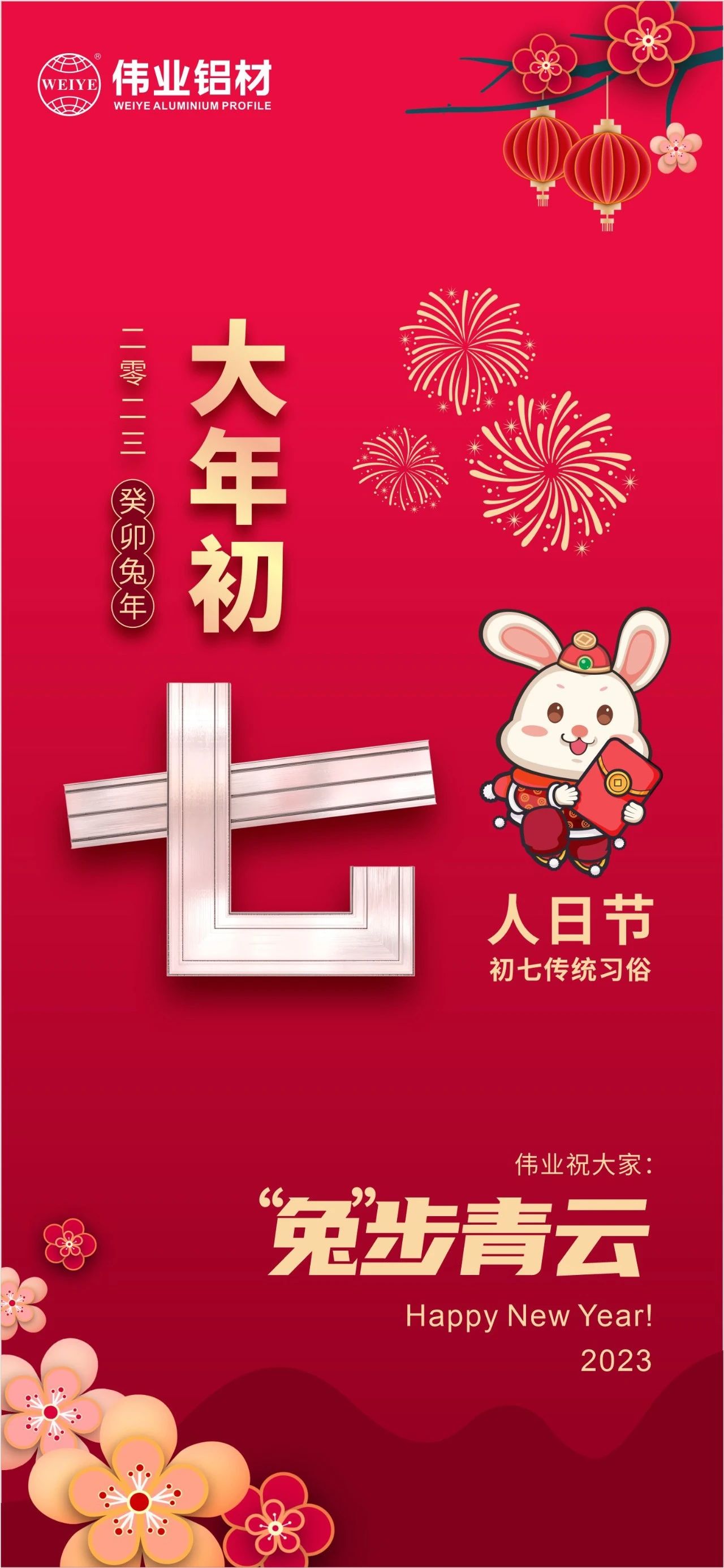 大岁首七·人日节｜k8凯发祝您“兔”步青云！
