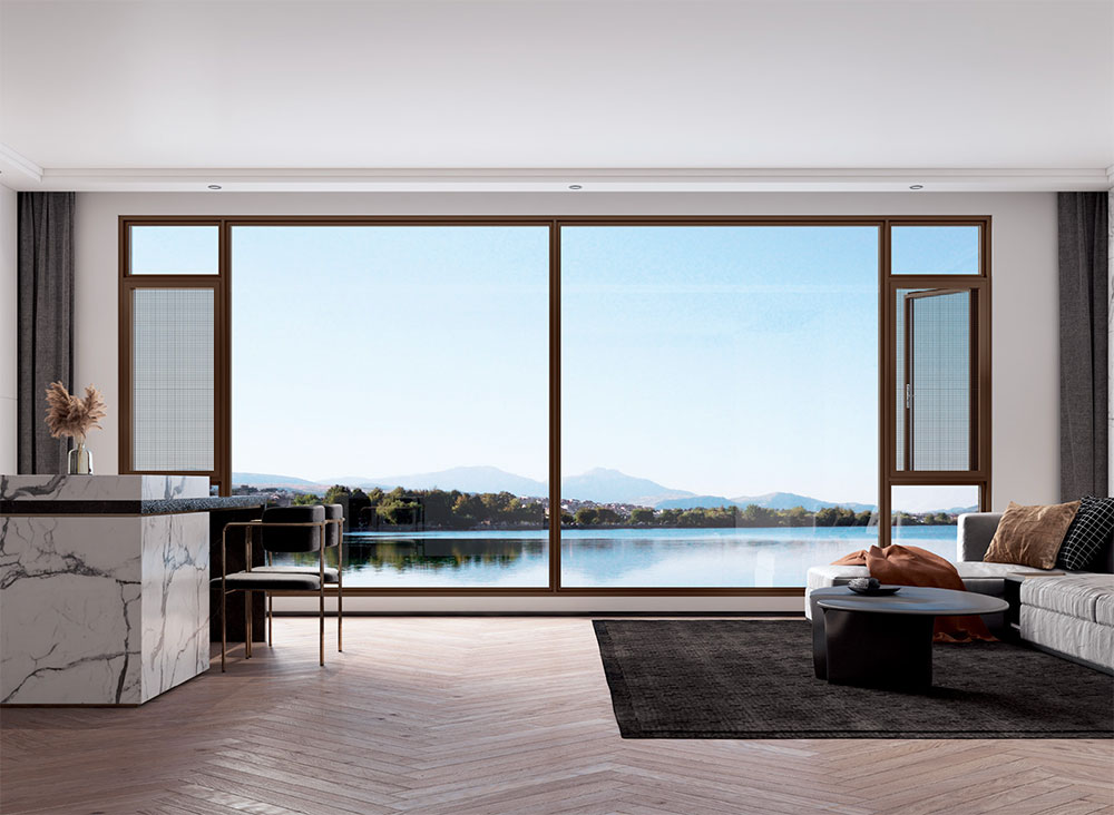 窄边断桥窗纱一体表开窗