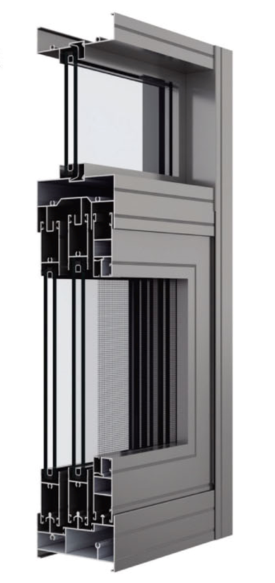 TC100A通常三轨带金刚纱推拉窗