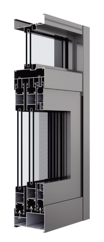 TC100B通常三劲带金刚纱推拉窗